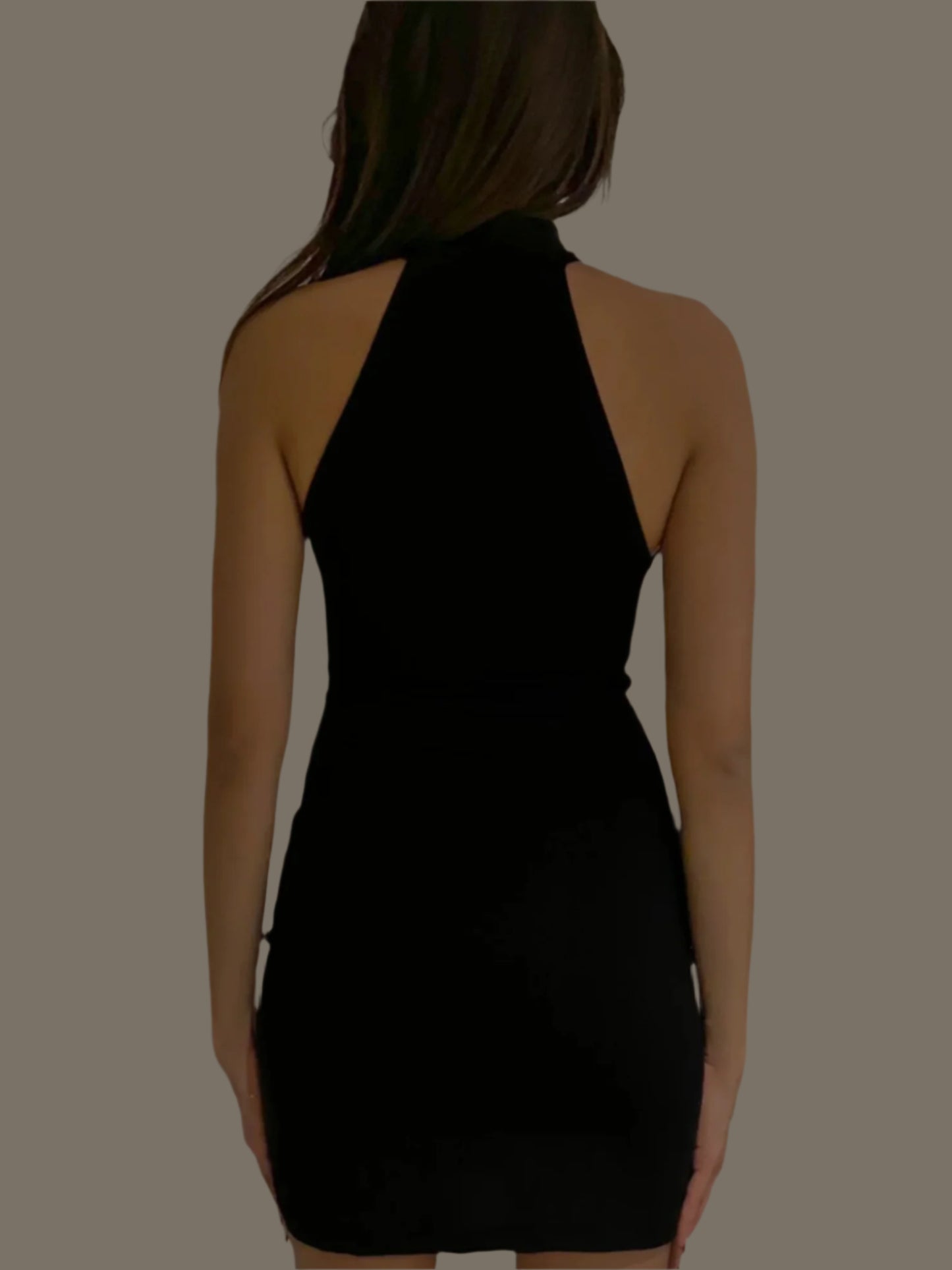 High Neck Sleeveless Dress